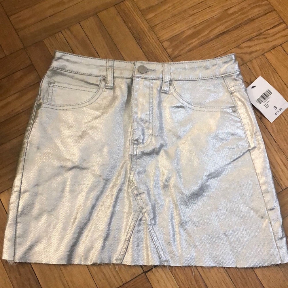 Forever 21 Silver Jean Skirt